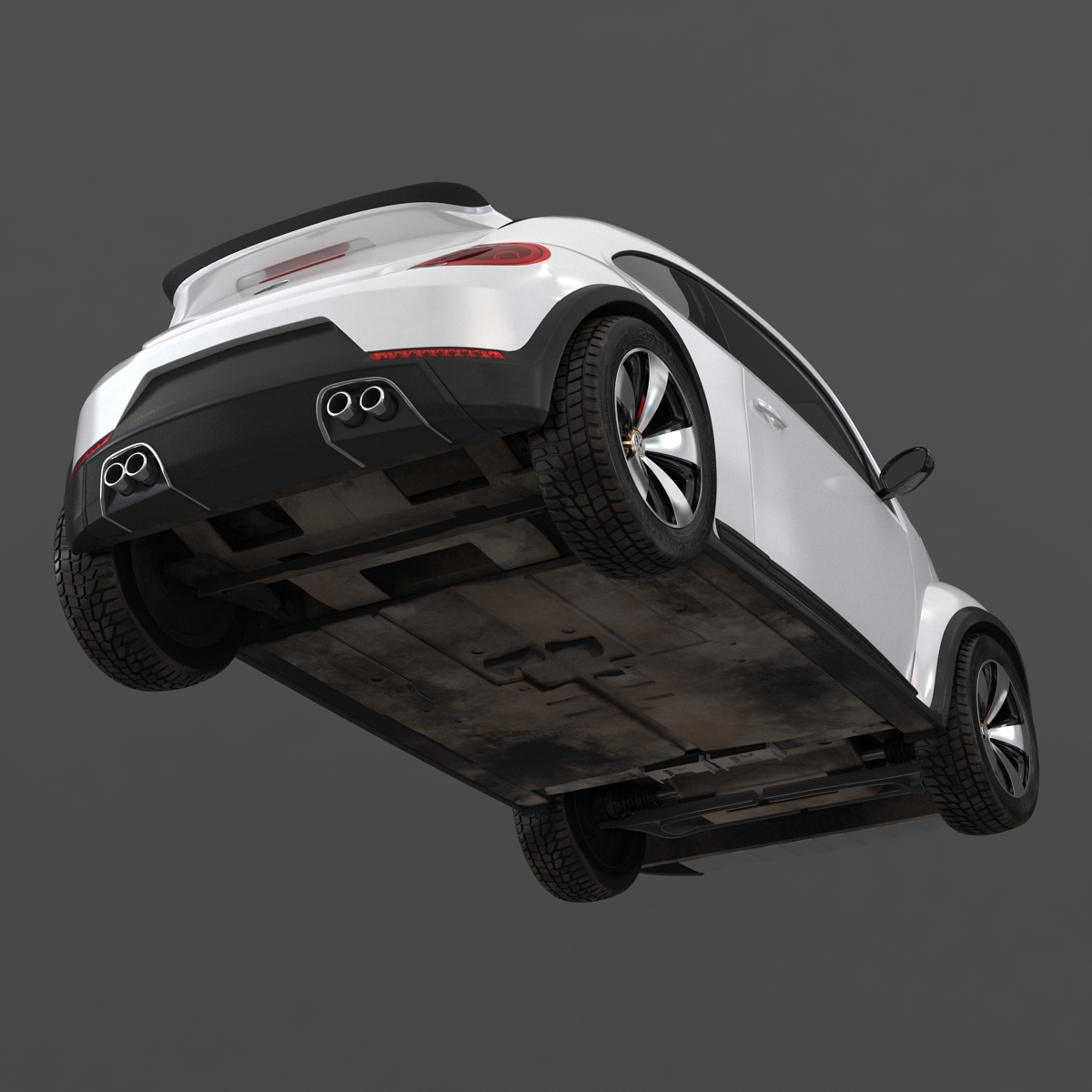 3D model VolksWagen Beetle 2016 White Rigged