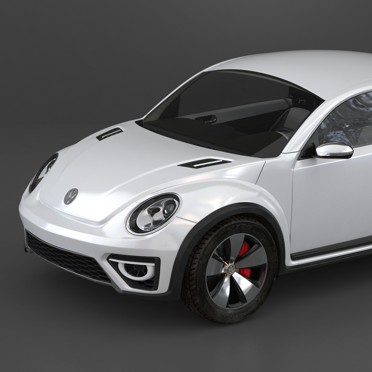 3D model VolksWagen Beetle 2016 White Rigged