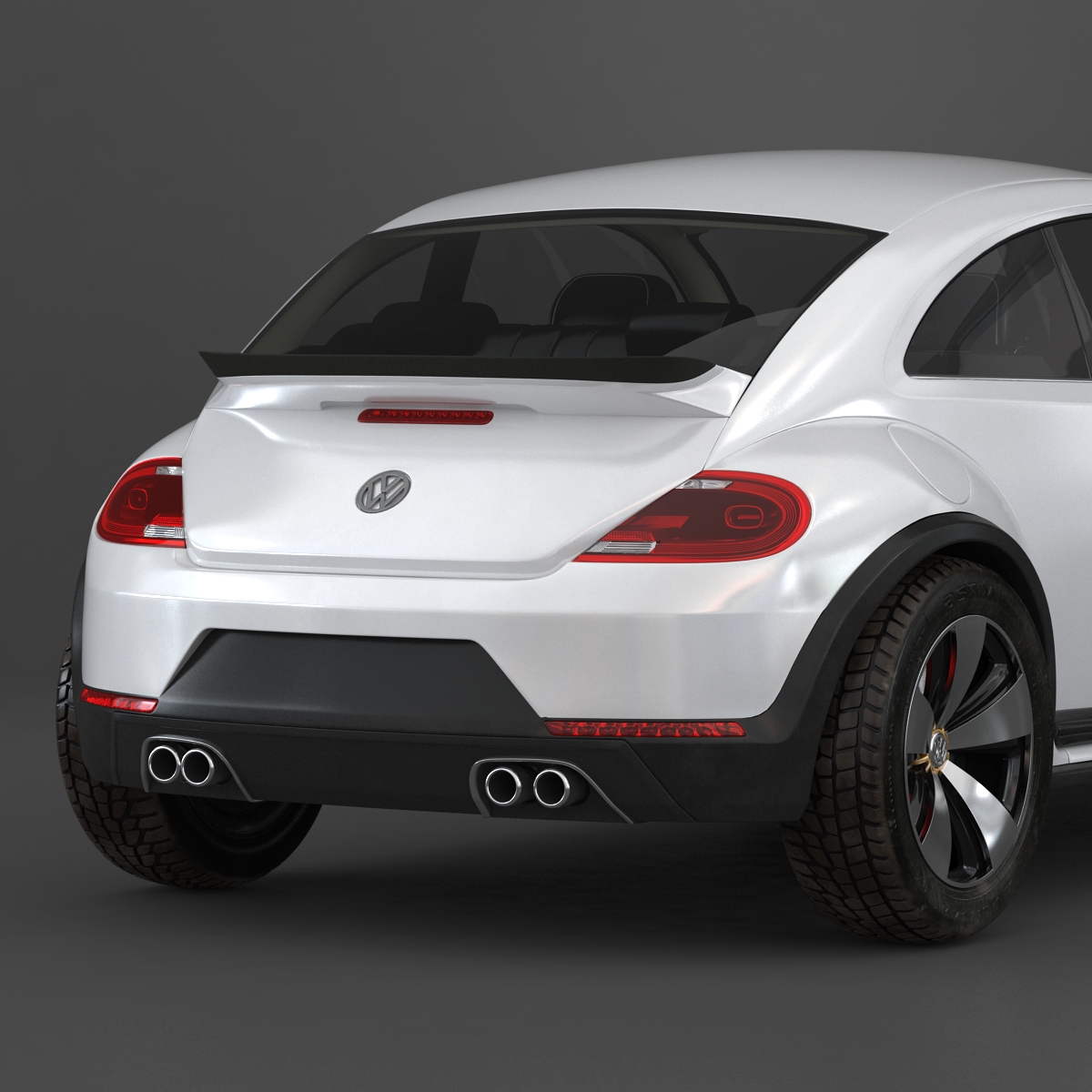 3D model VolksWagen Beetle 2016 White Rigged