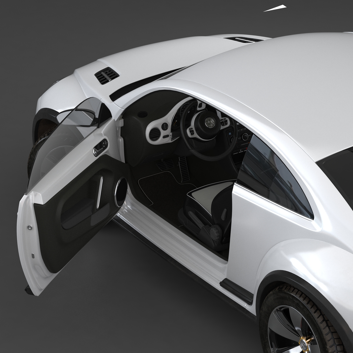 3D model VolksWagen Beetle 2016 White Rigged