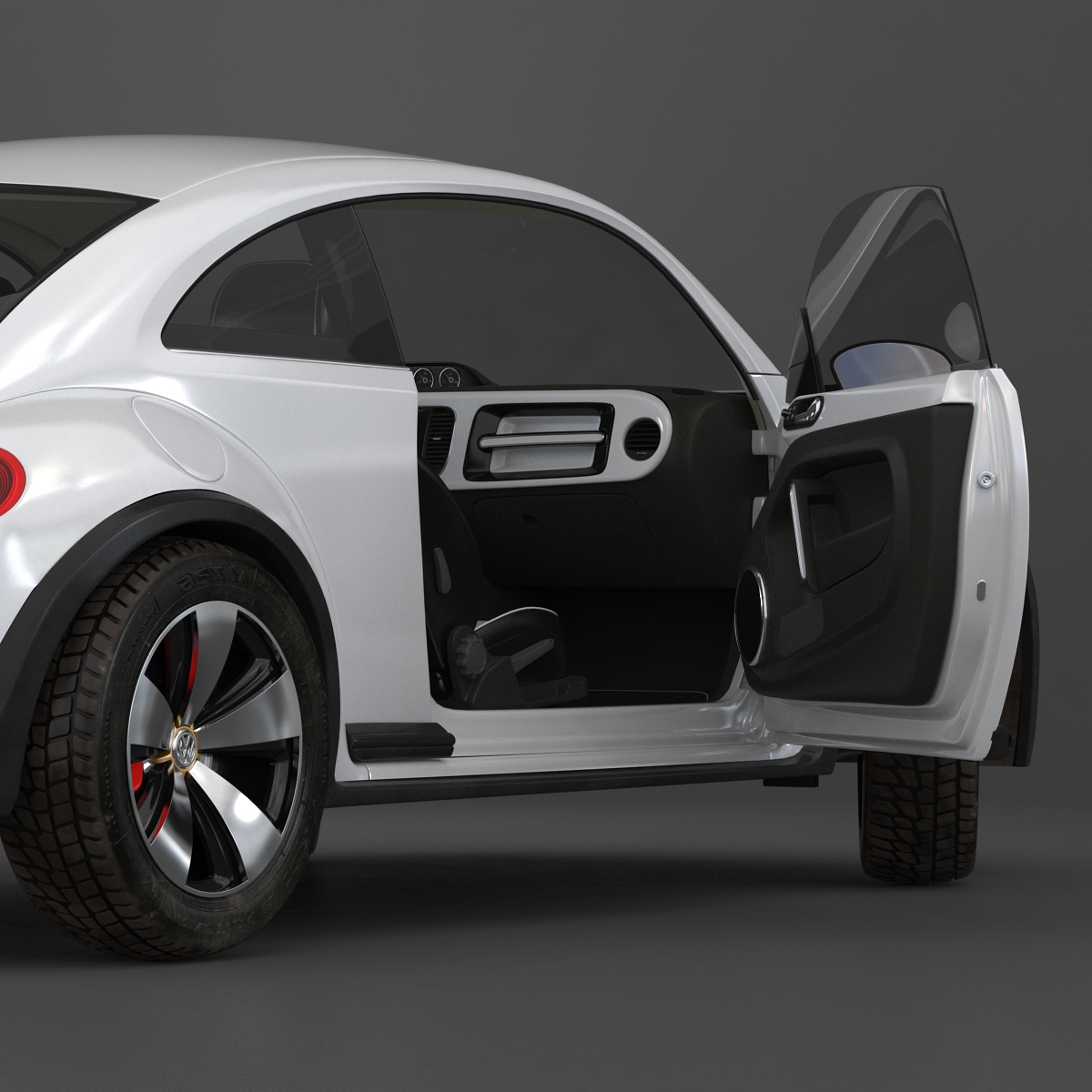 3D model VolksWagen Beetle 2016 White Rigged