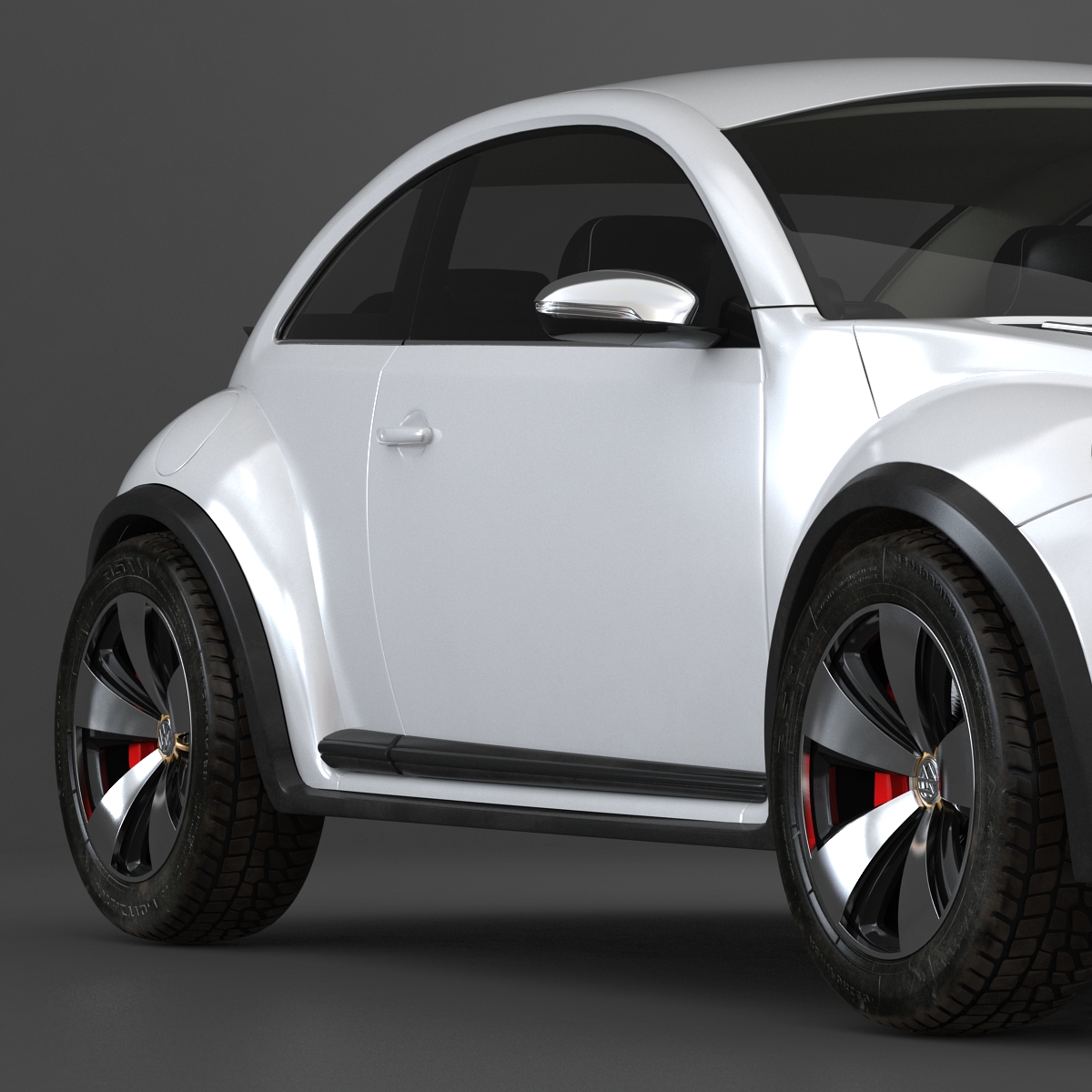 3D model VolksWagen Beetle 2016 White Rigged