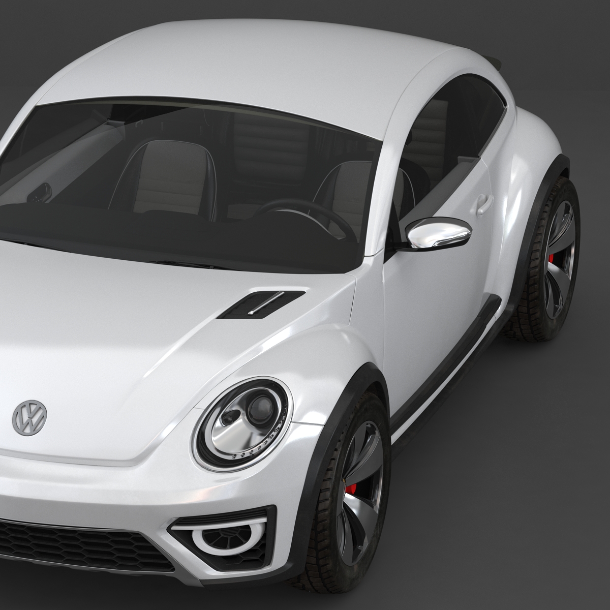 3D model VolksWagen Beetle 2016 White Rigged