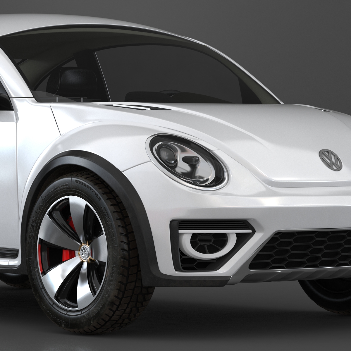 3D model VolksWagen Beetle 2016 White Rigged