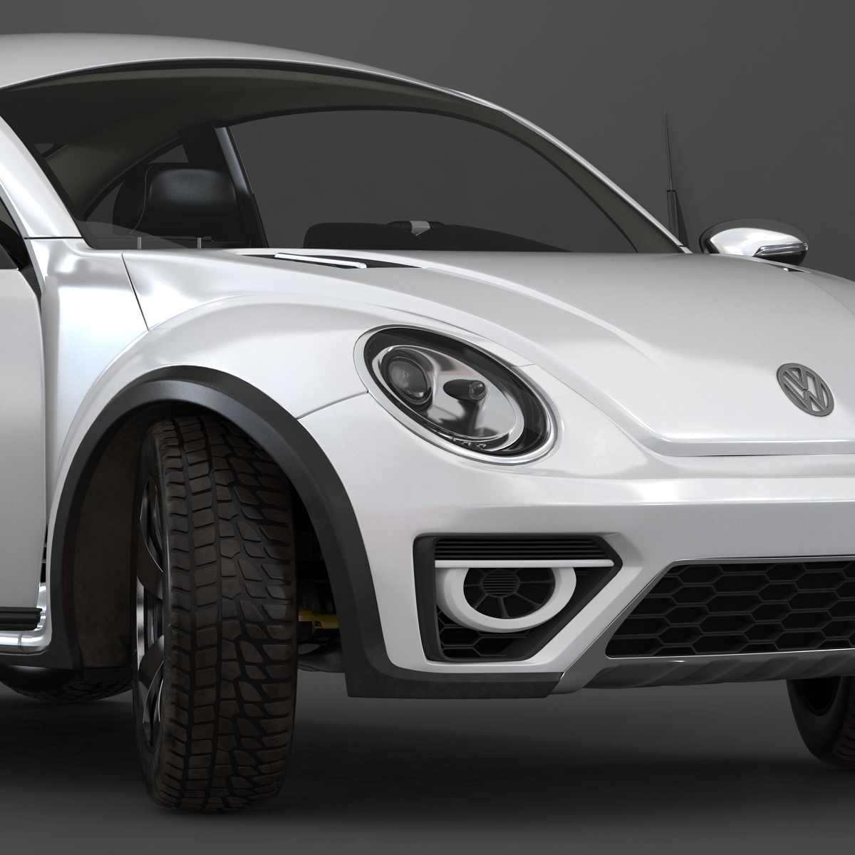 3D model VolksWagen Beetle 2016 White Rigged