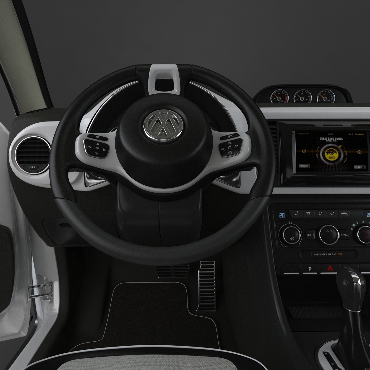 3D model VolksWagen Beetle 2016 White Rigged