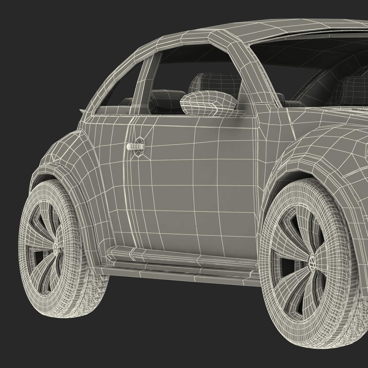 3D model VolksWagen Beetle 2016 White Rigged