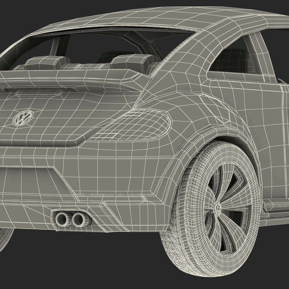 3D VolksWagen Beetle 2016 Yellow Rigged