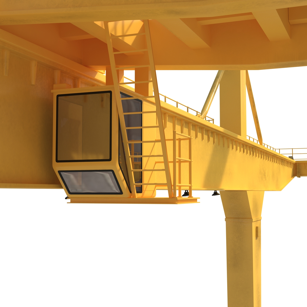 Rail Mounted Gantry Container Crane Yellow 3D