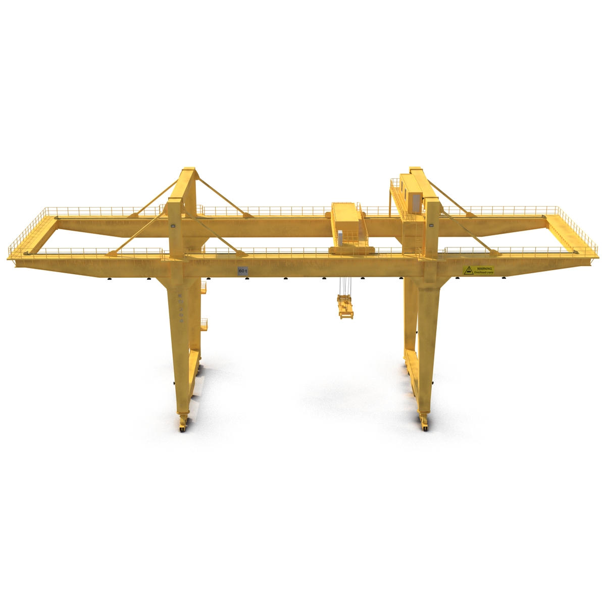 Rail Mounted Gantry Container Crane Yellow 3D