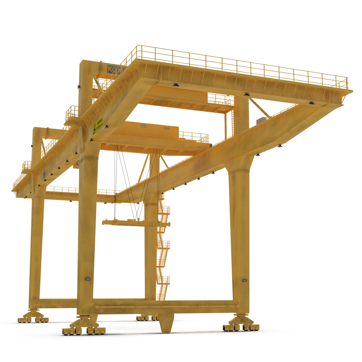 Rail Mounted Gantry Container Crane Yellow 3D