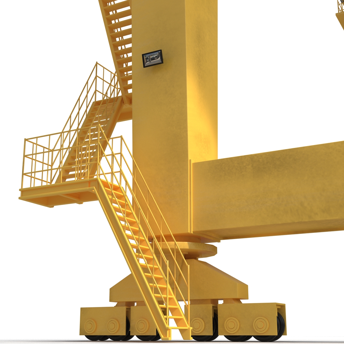 Rail Mounted Gantry Container Crane Yellow 3D