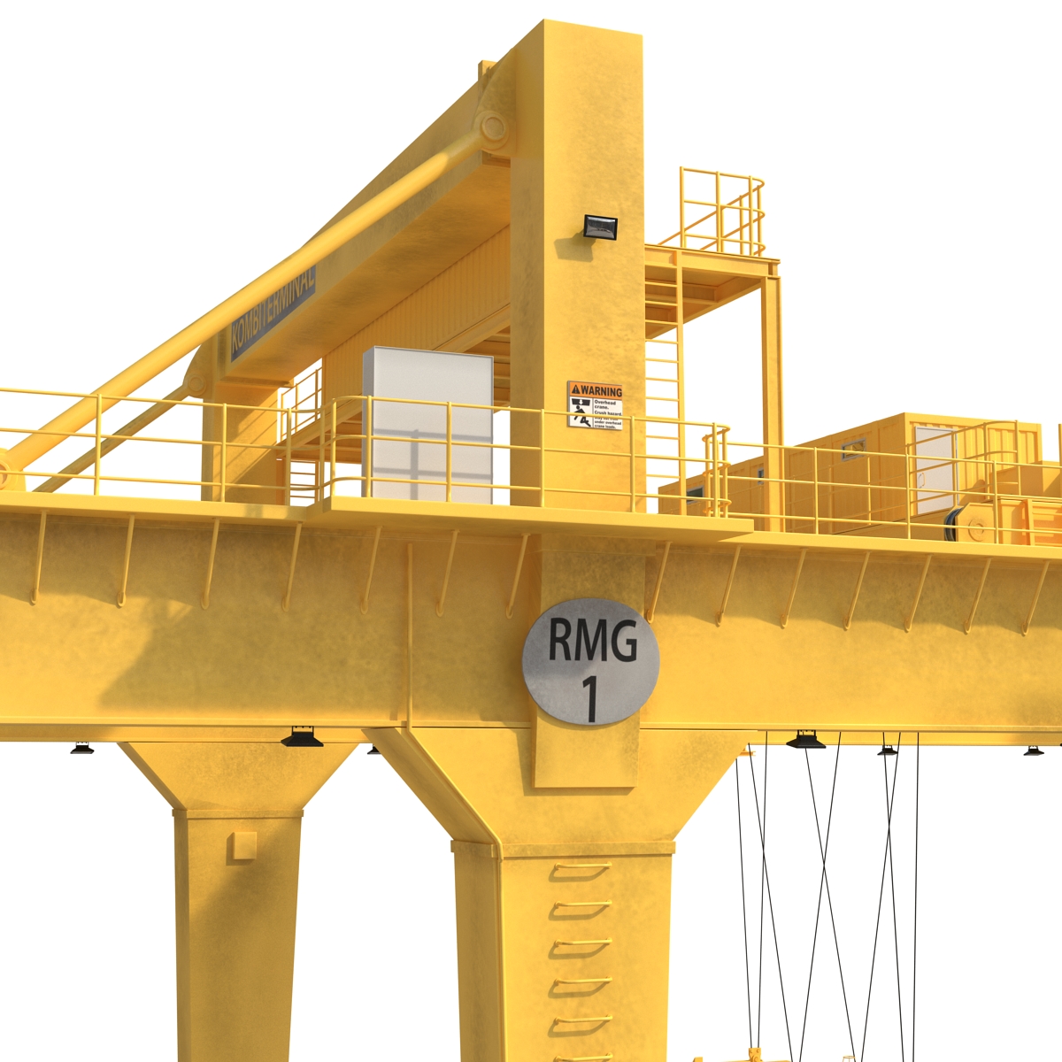 Rail Mounted Gantry Container Crane Yellow 3D