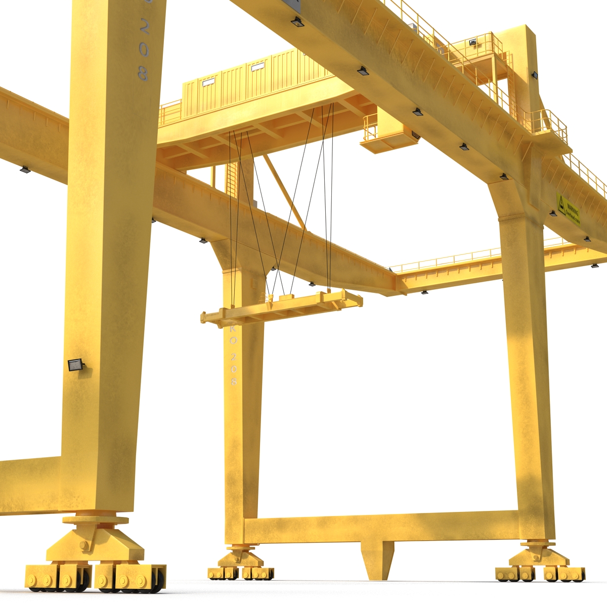 Rail Mounted Gantry Container Crane Yellow 3D