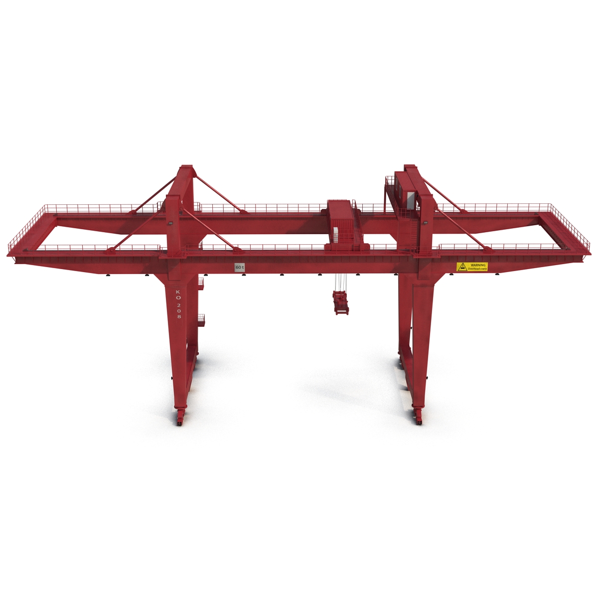 Rail Mounted Gantry Container Crane Red 3D model