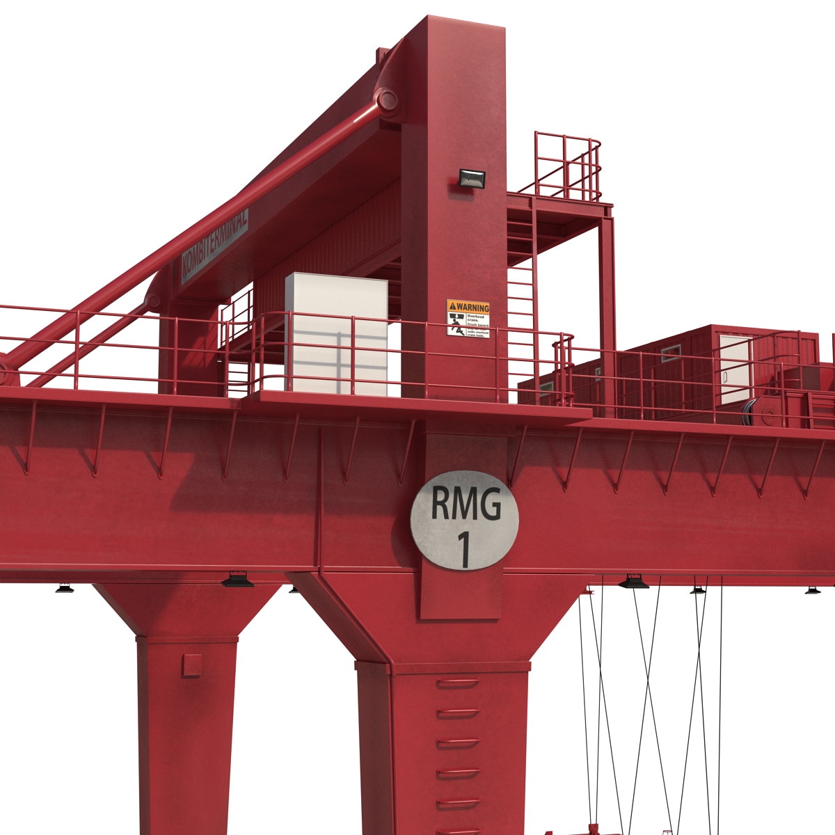 Rail Mounted Gantry Container Crane Red 3D model