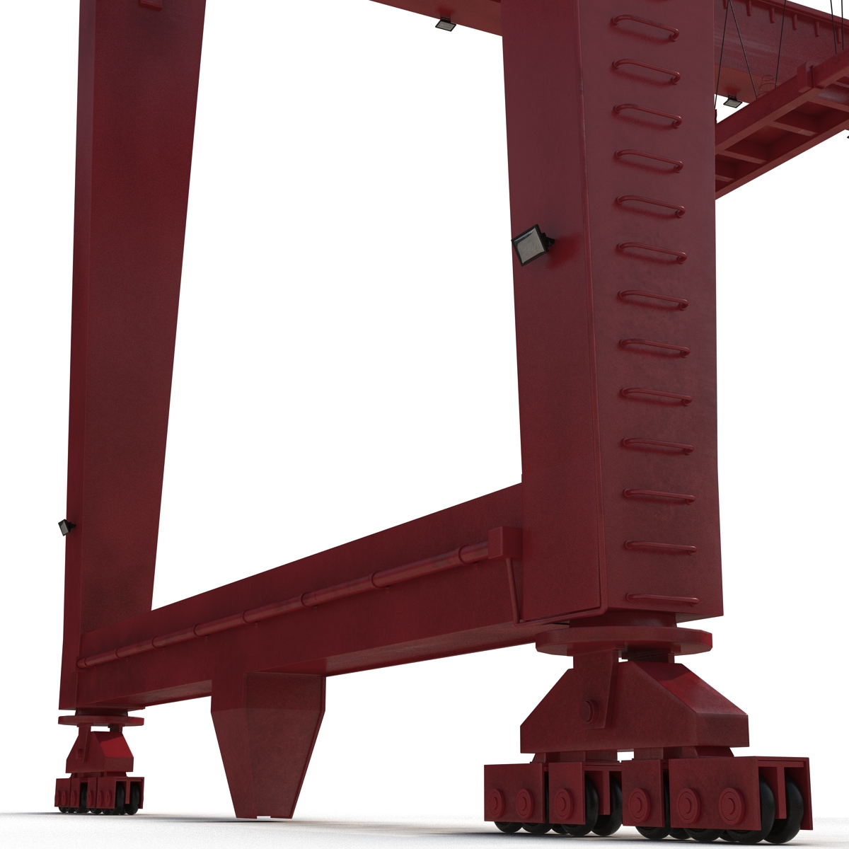 Rail Mounted Gantry Container Crane Red 3D model