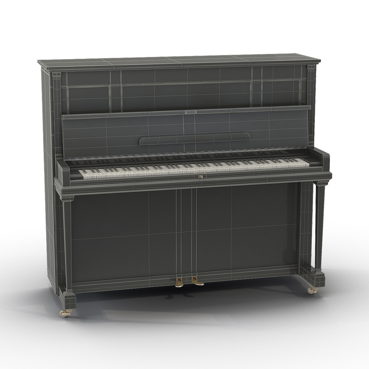 Upright Piano Black 3D model