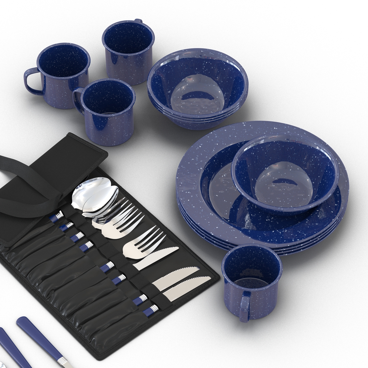 Camping Dishes and Utensils 3D