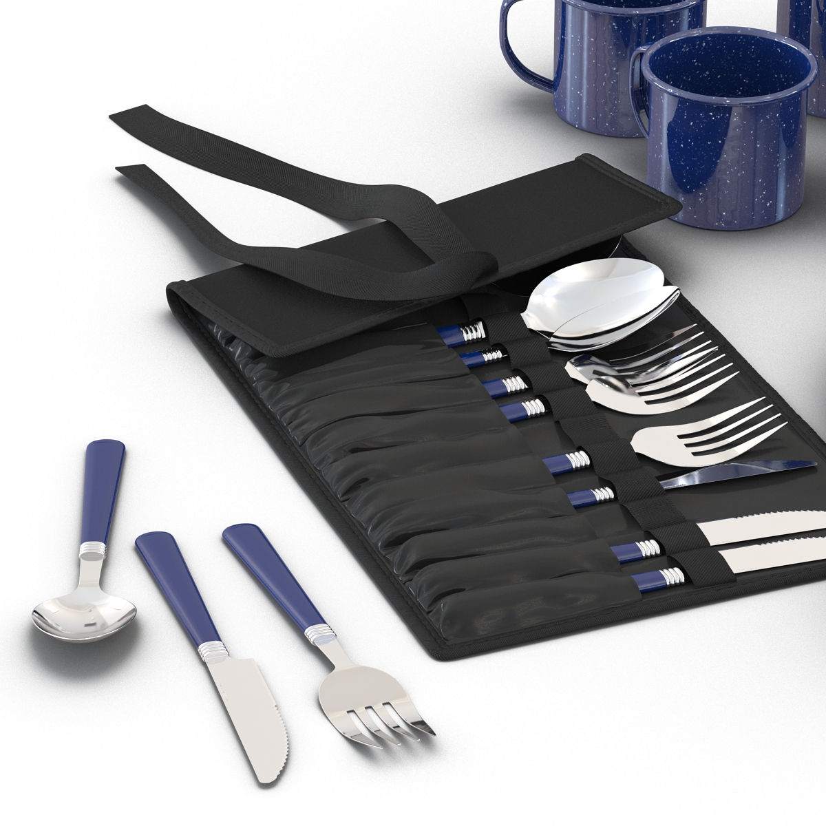 Camping Dishes and Utensils 3D