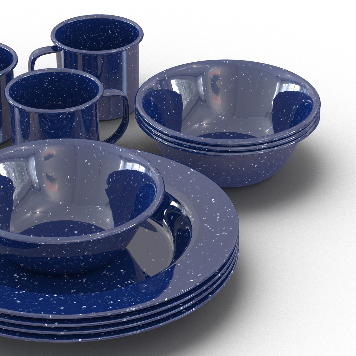 3D Camping Dishes Set model