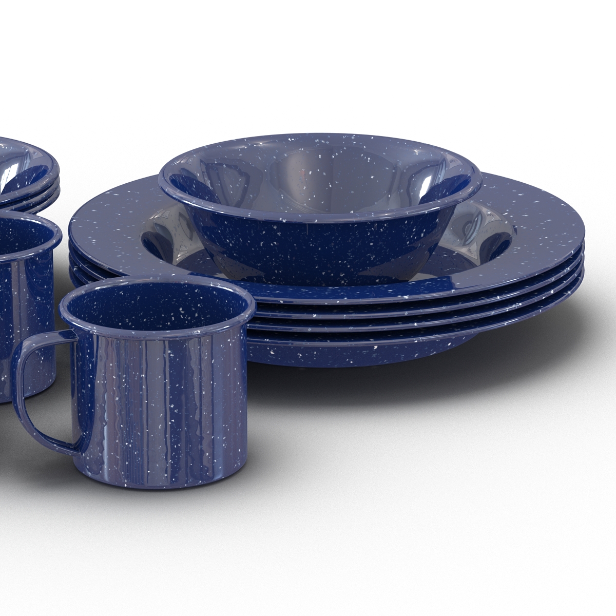 3D Camping Dishes Set model