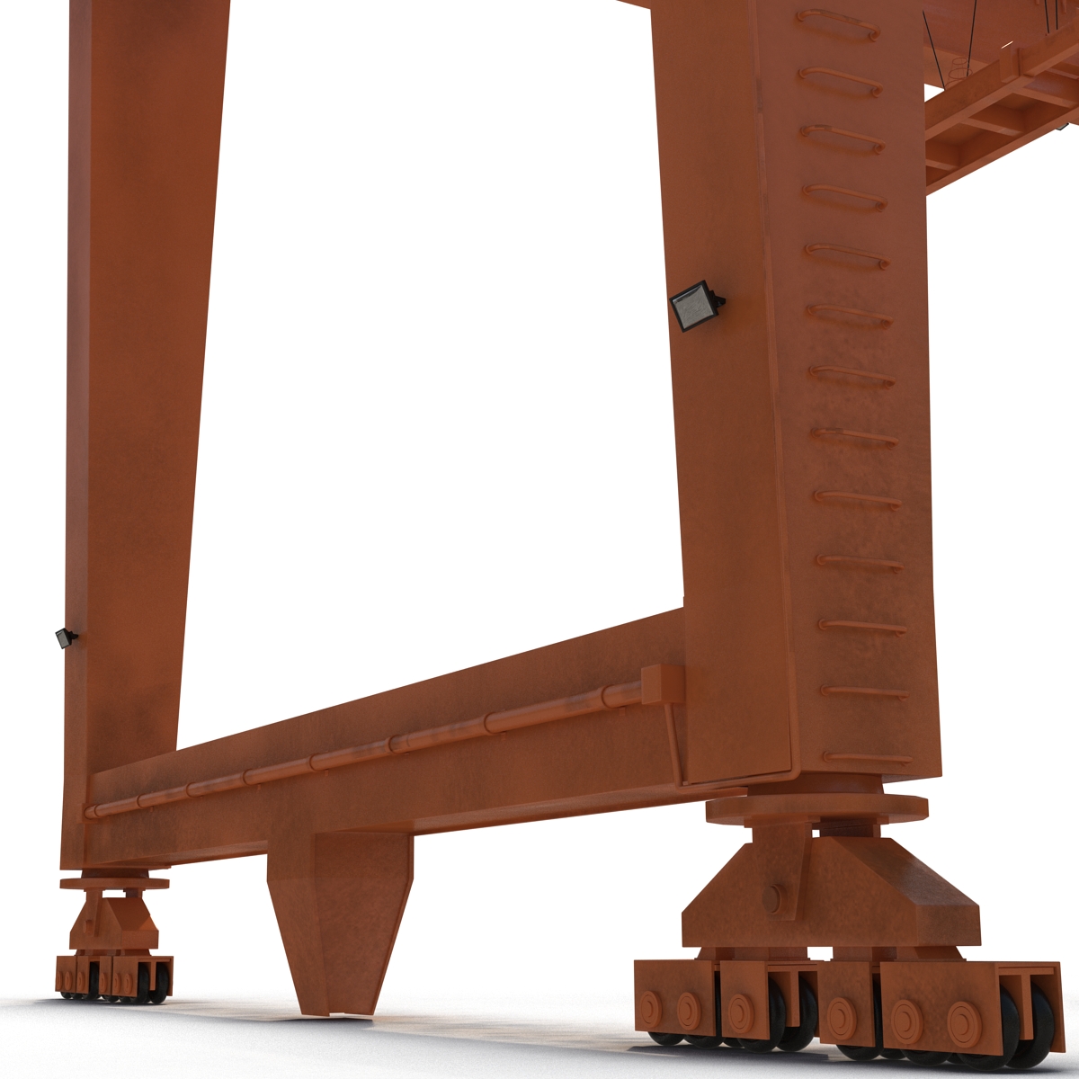 3D Rail Mounted Gantry Container Crane Orange and 40 ft ISO Container
