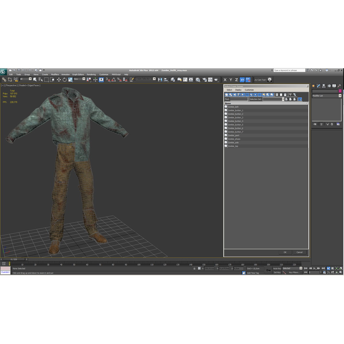 3D Zombie Outfit model