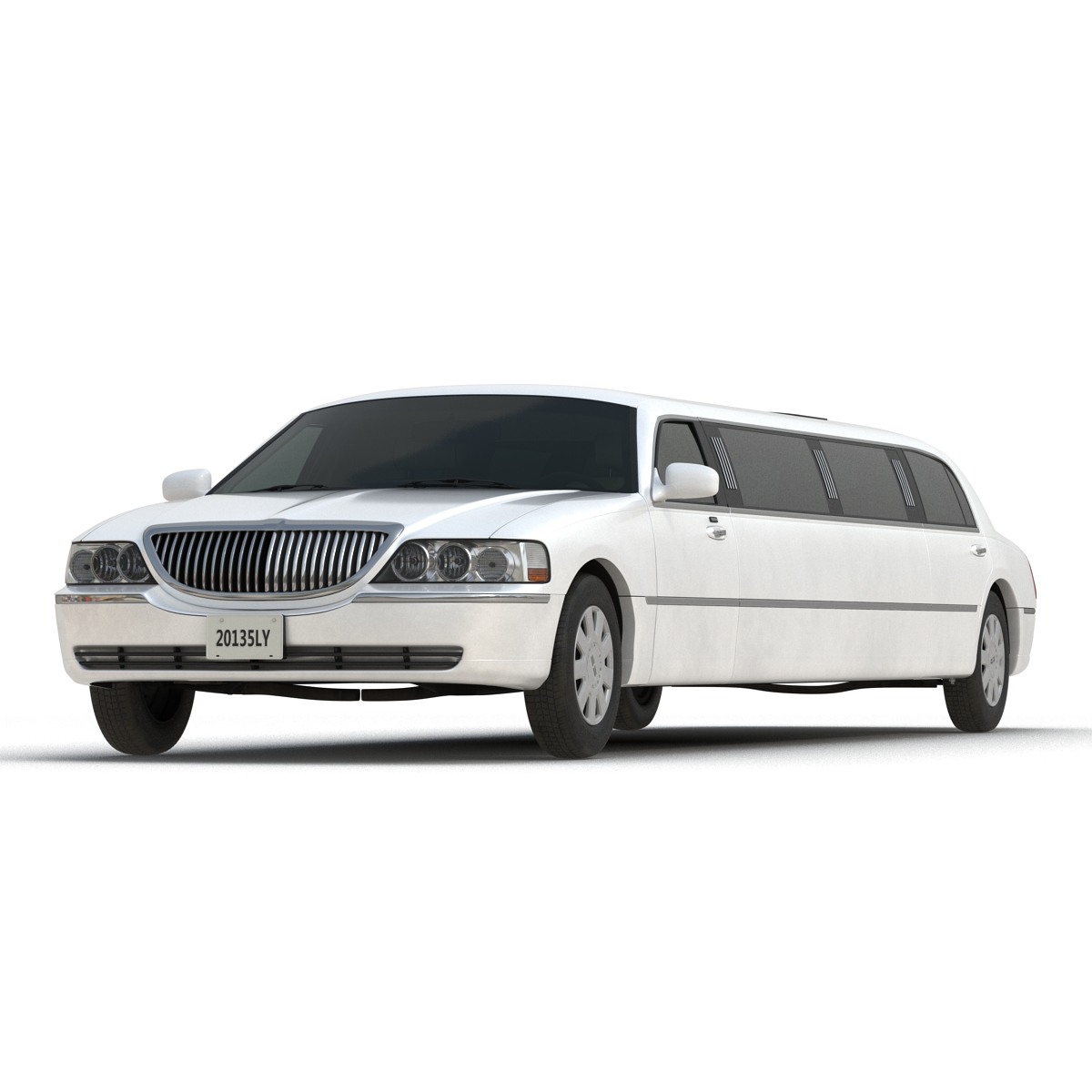 3D Generic Limousine White model