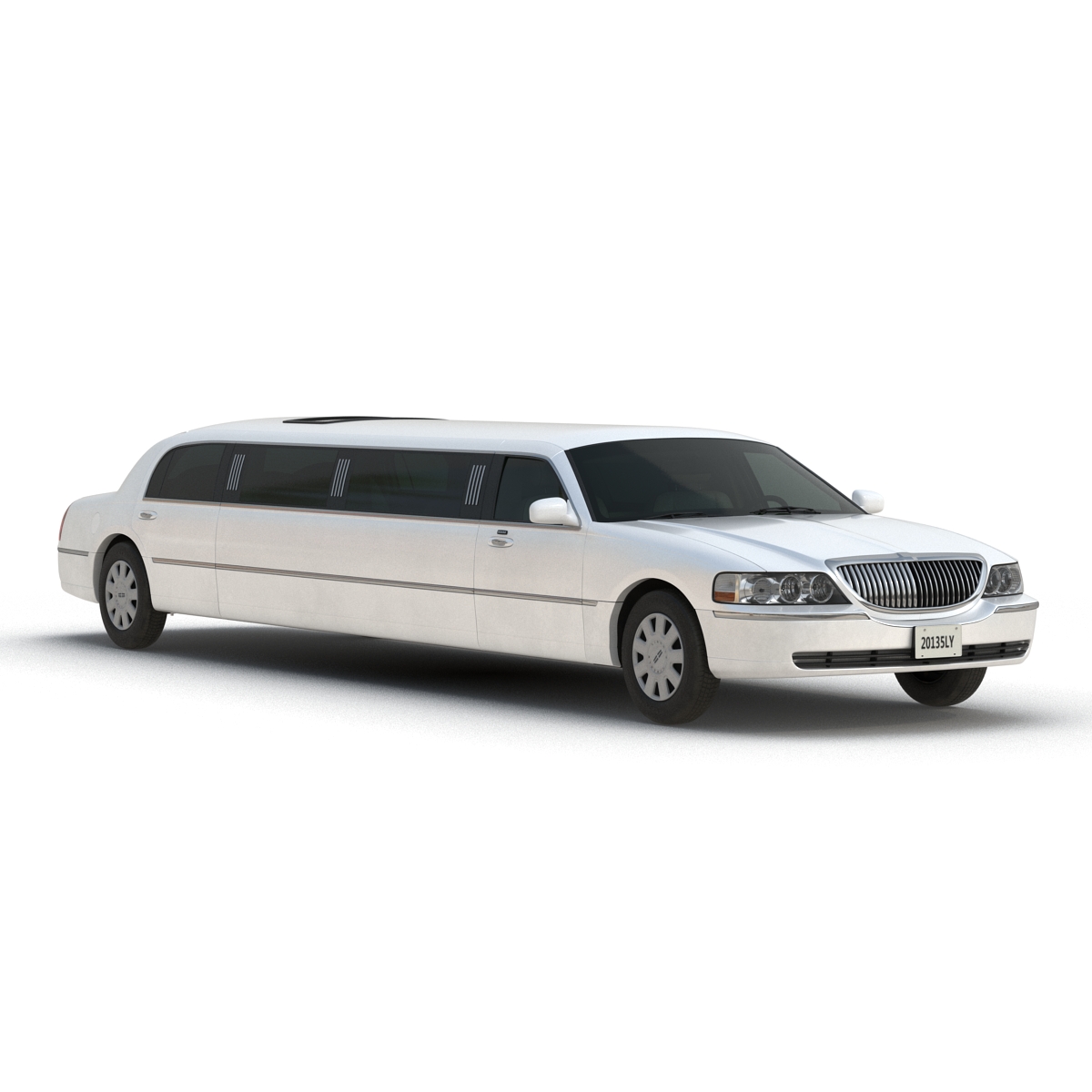 3D Generic Limousine White model