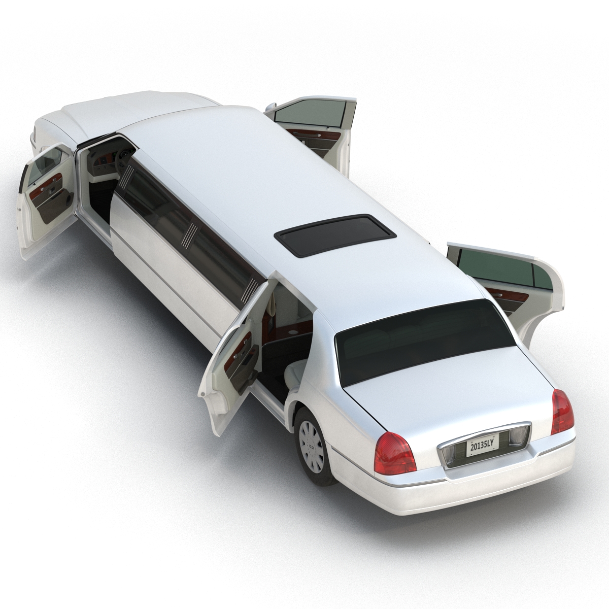 3D Generic Limousine White model