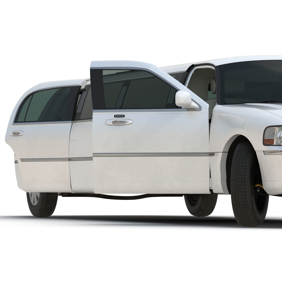 3D Generic Limousine White model