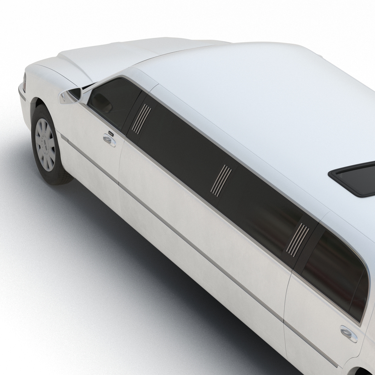 3D Generic Limousine White model