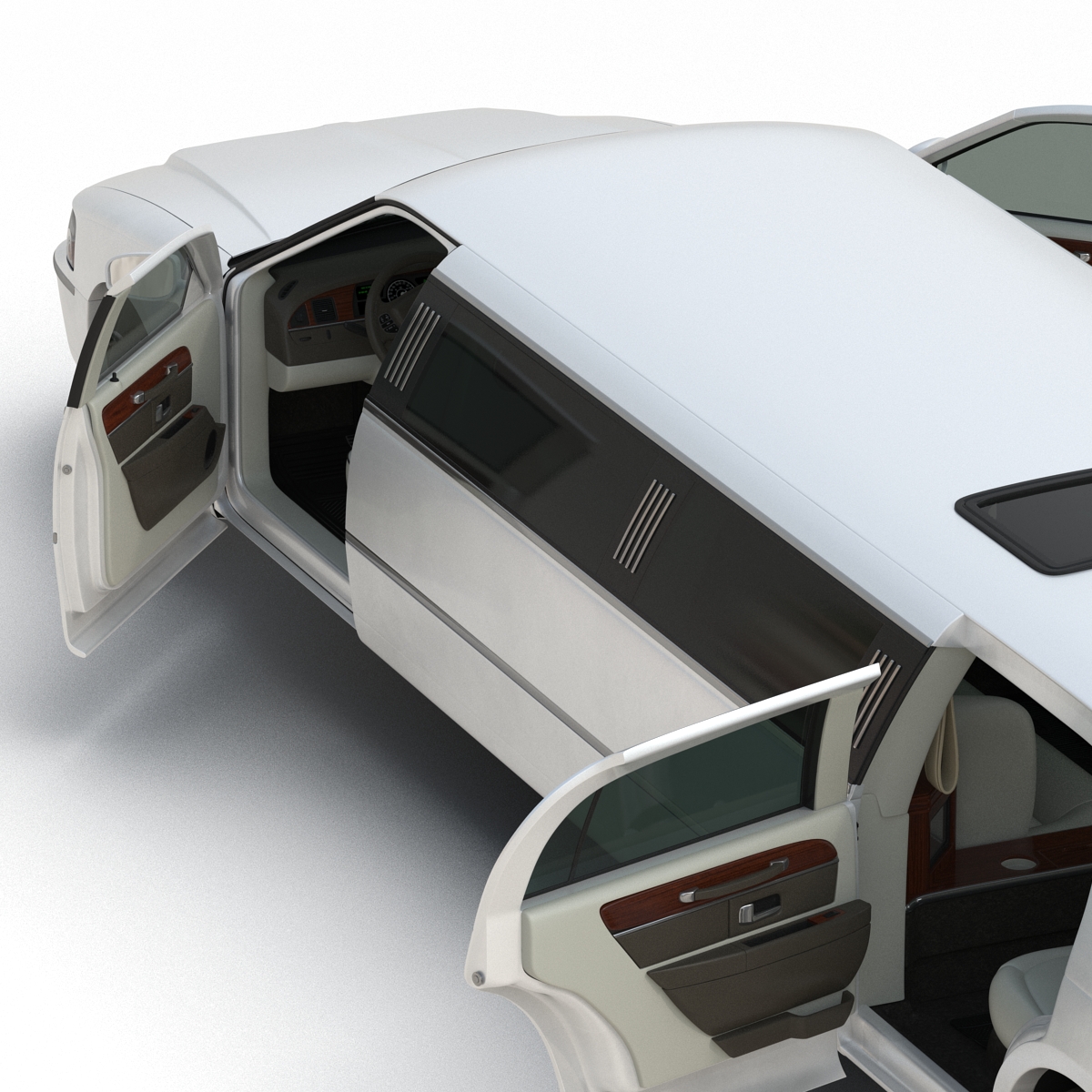 3D Generic Limousine White model