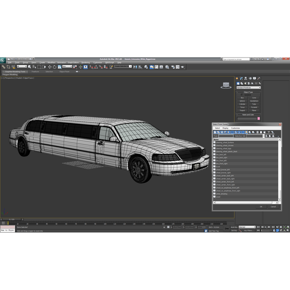 3D Generic Limousine White model