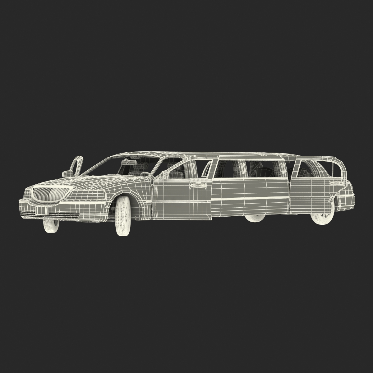 3D Generic Limousine White model