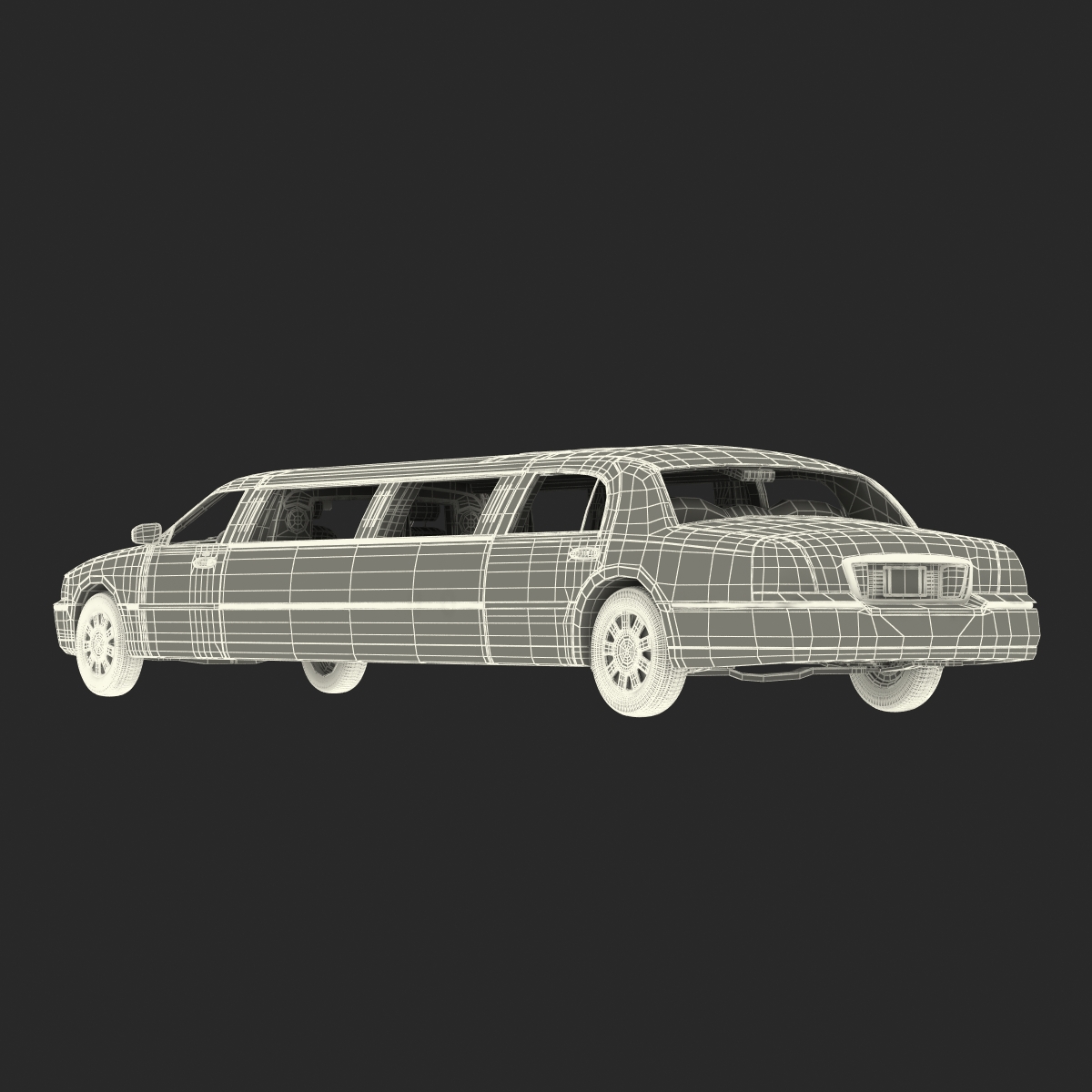 3D Generic Limousine White model