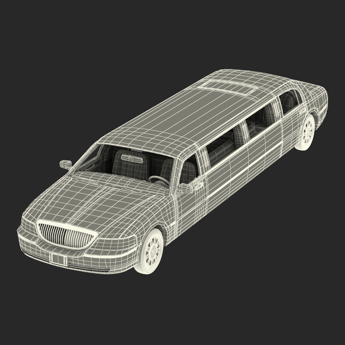 3D Generic Limousine White model