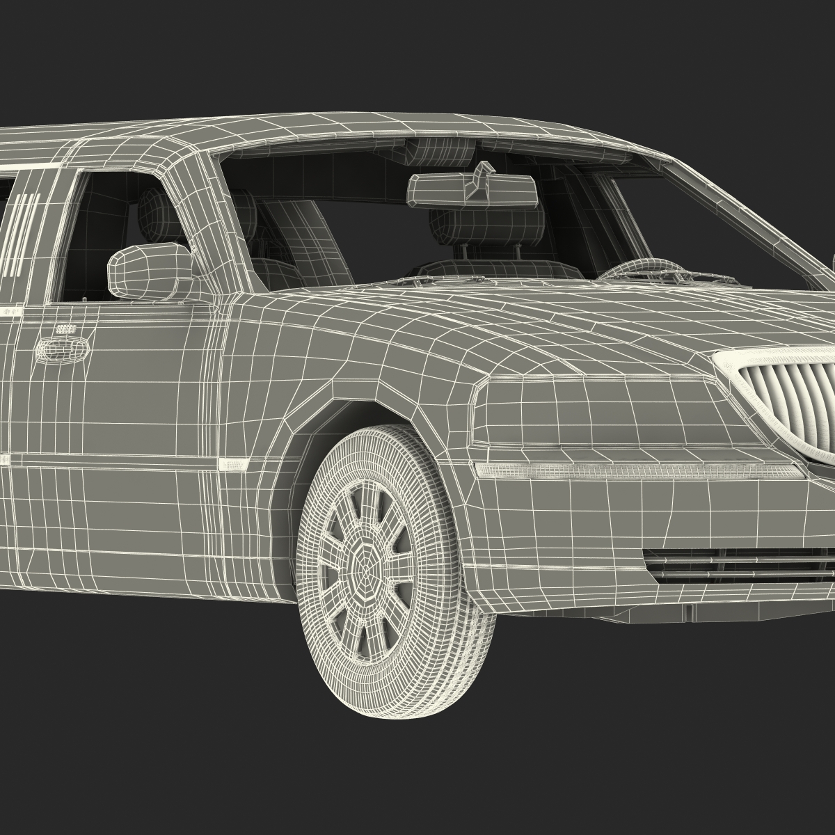 3D Generic Limousine White model