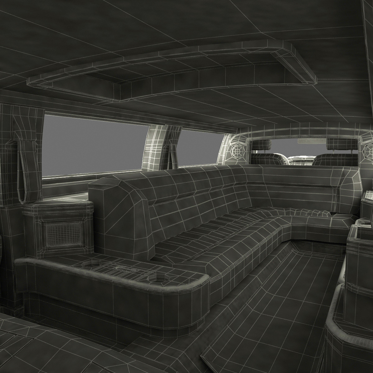 3D Generic Limousine White model