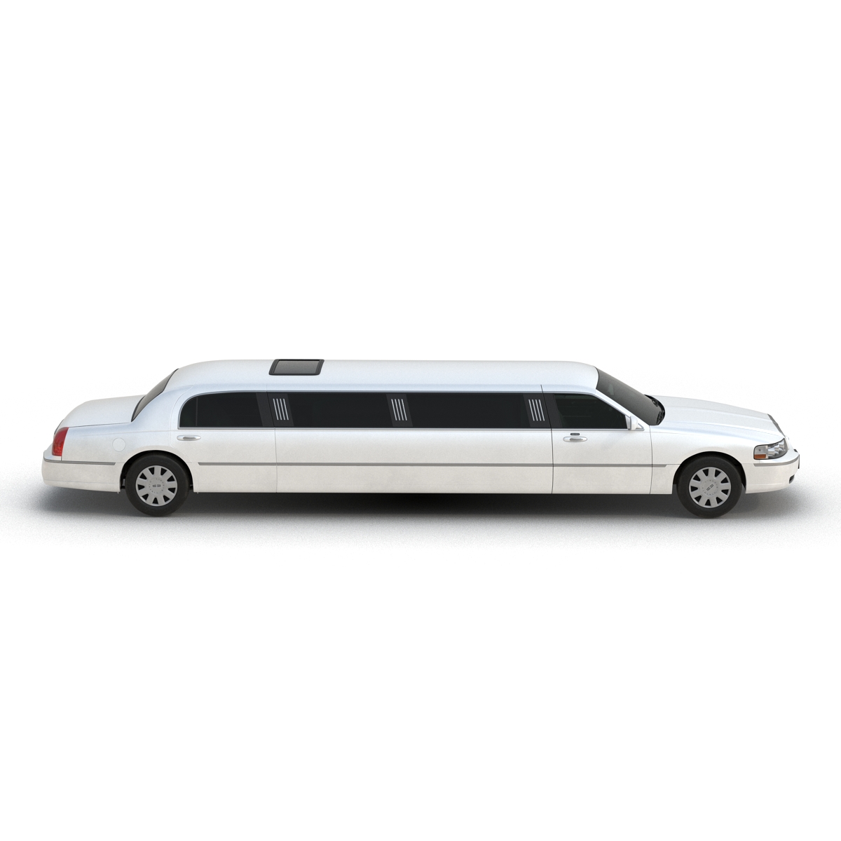 3D model Generic Limousine White Rigged