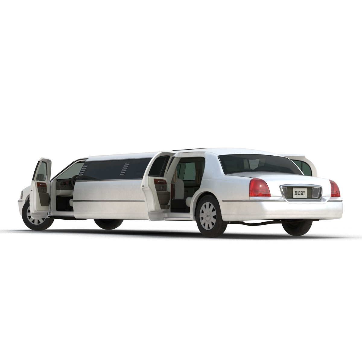 3D model Generic Limousine White Rigged