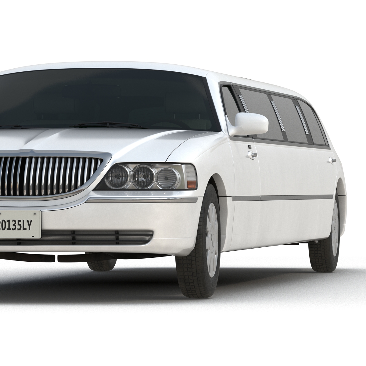 3D model Generic Limousine White Rigged