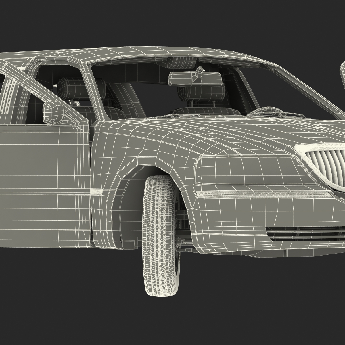 3D model Generic Limousine White Rigged