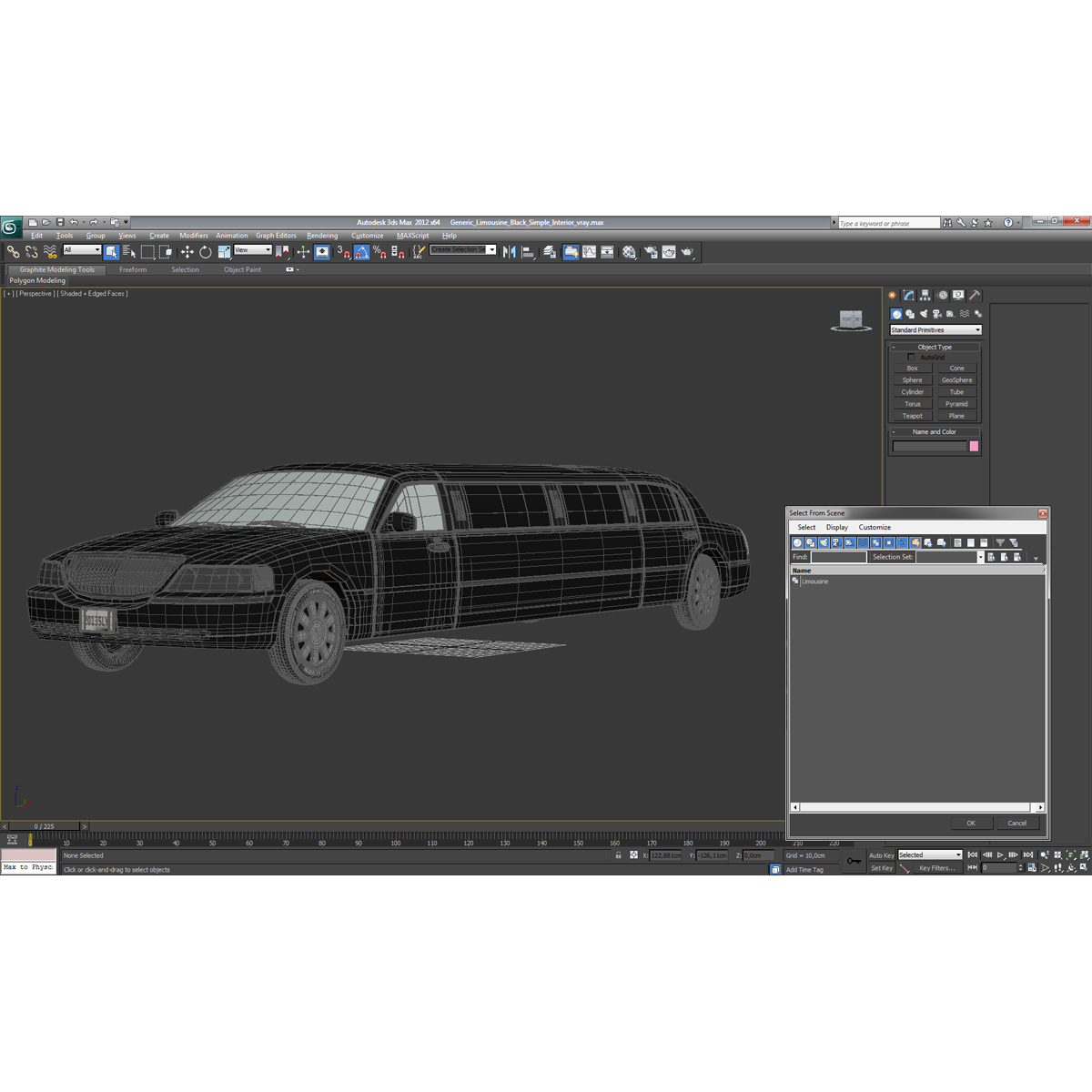 Generic Limousine Black Simple Interior 3D model