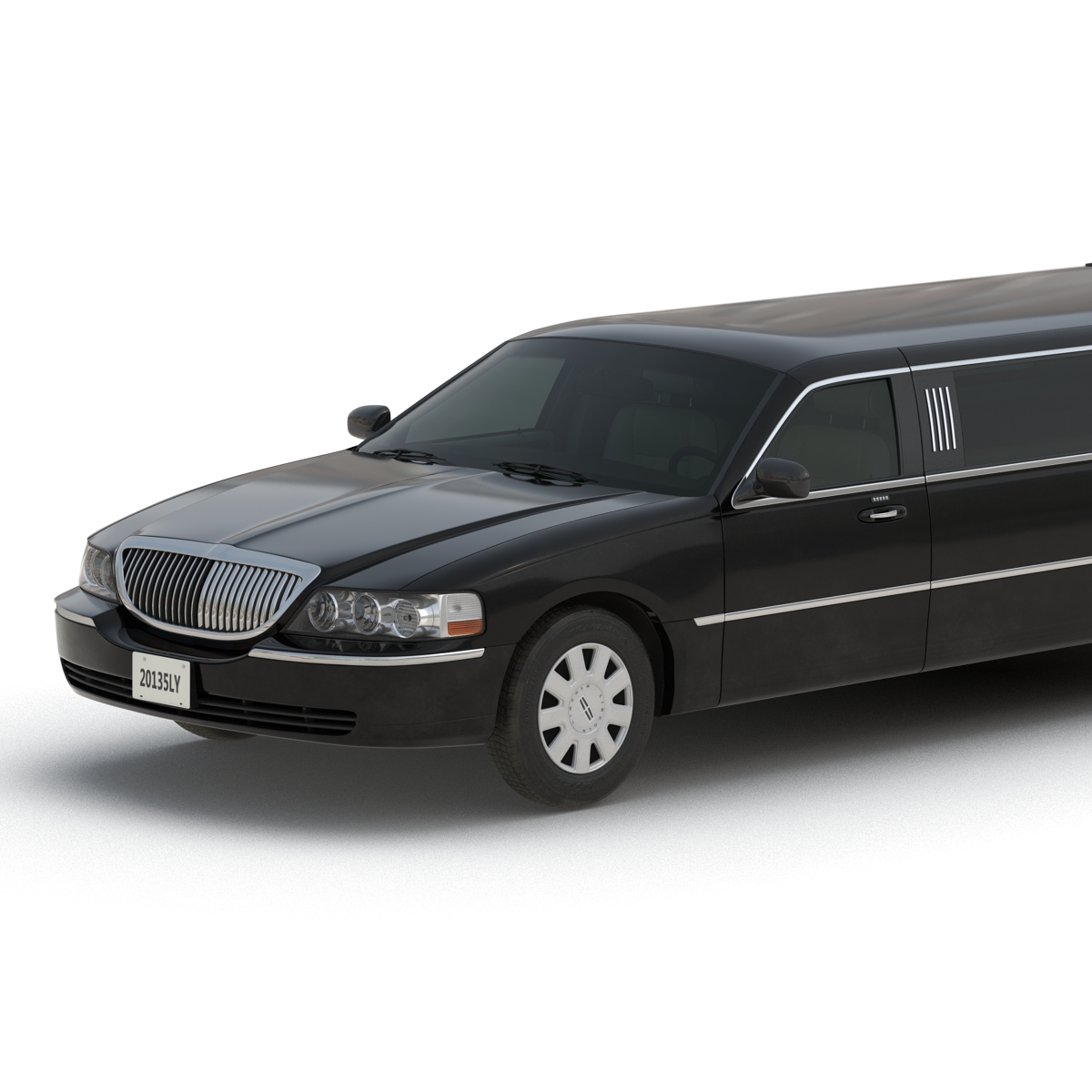 3D model Generic Limousine Black Rigged