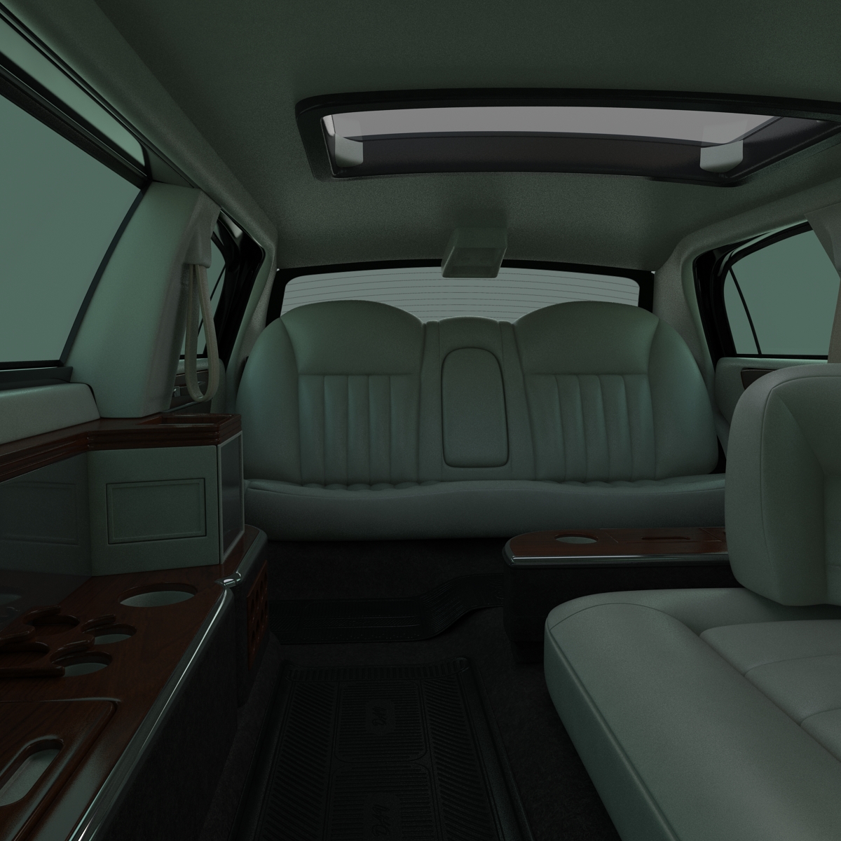 3D model Generic Limousine Black Rigged