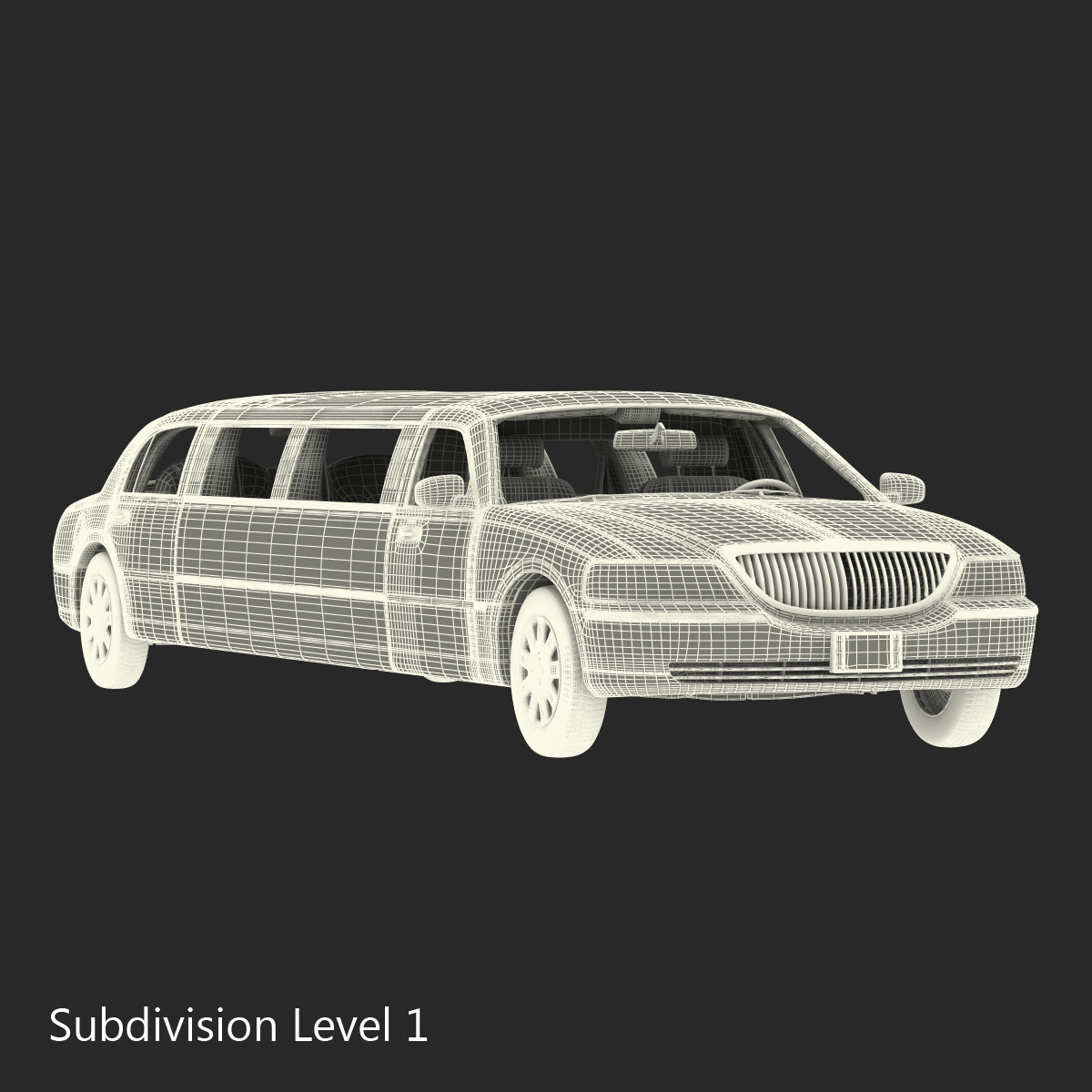 3D model Generic Limousine Black Rigged