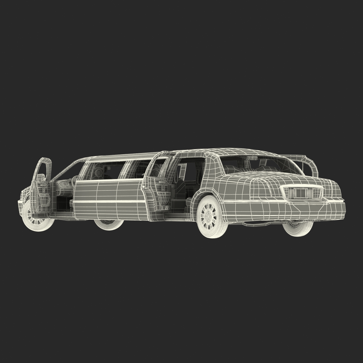 3D model Generic Limousine Black Rigged