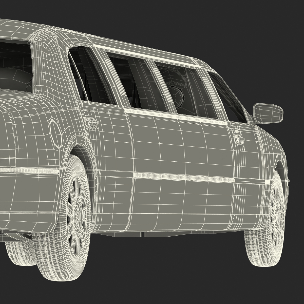 3D model Generic Limousine Black Rigged